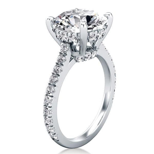 Rosaro Classic Oval Created White Sapphire Engagement Ring