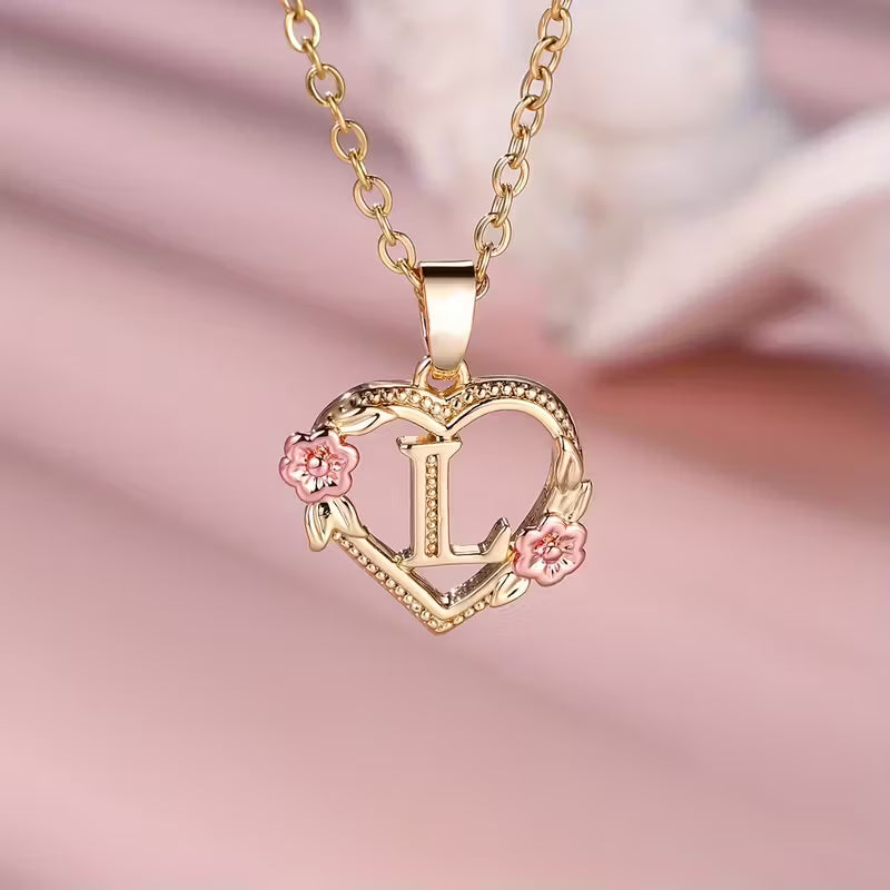 Rosaro Floral Heart Pendant Necklace