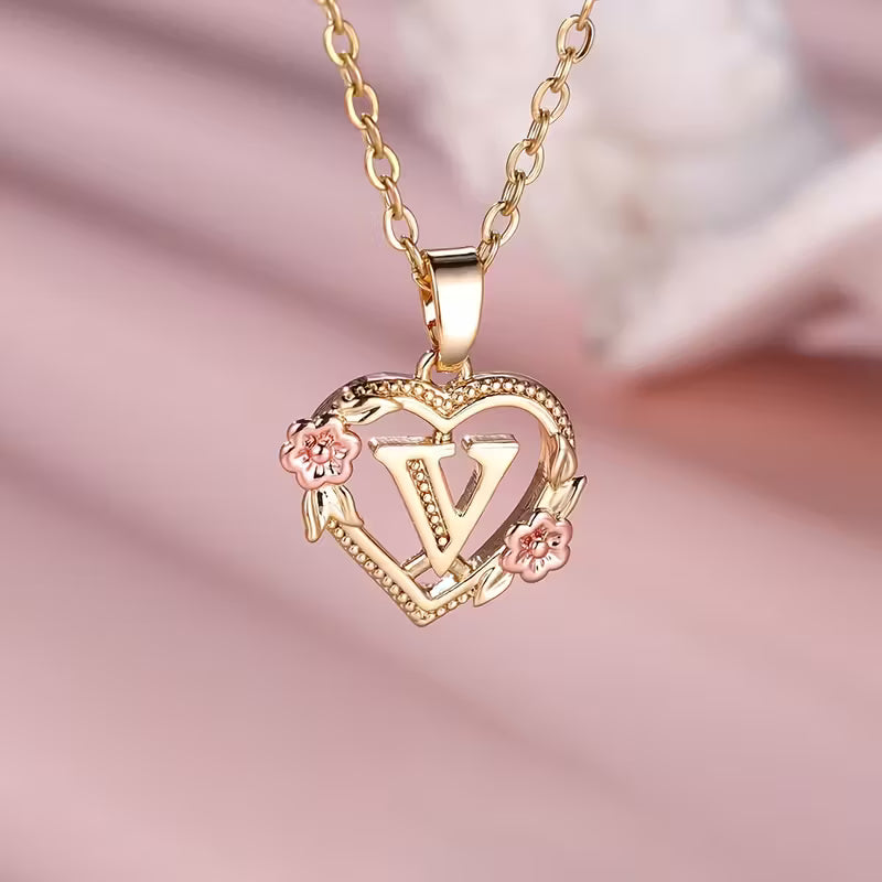 Rosaro Floral Heart Pendant Necklace