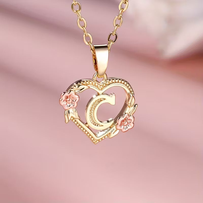 Rosaro Floral Heart Pendant Necklace