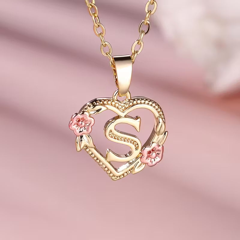 Rosaro Floral Heart Pendant Necklace