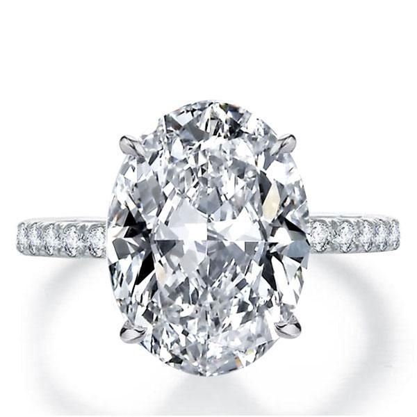 Rosaro Classic Oval Created White Sapphire Engagement Ring