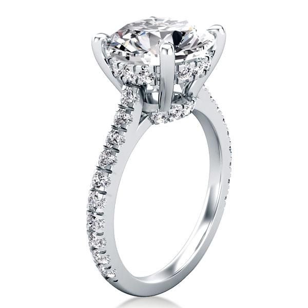 Rosaro Classic Oval Created White Sapphire Engagement Ring