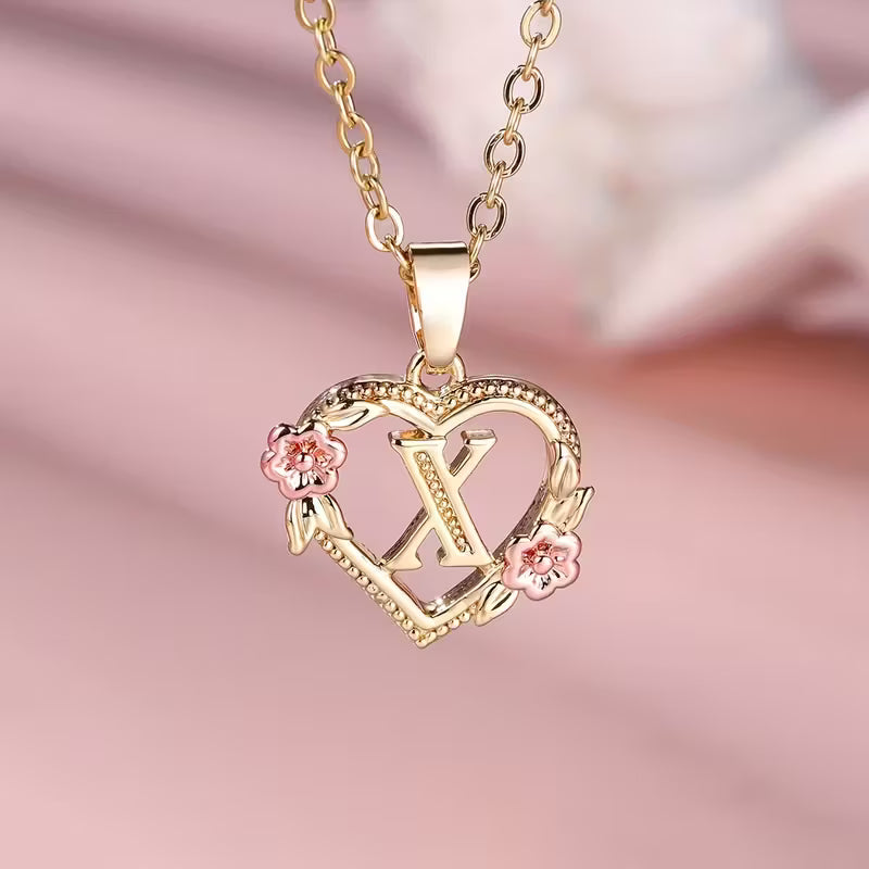 Rosaro Floral Heart Pendant Necklace