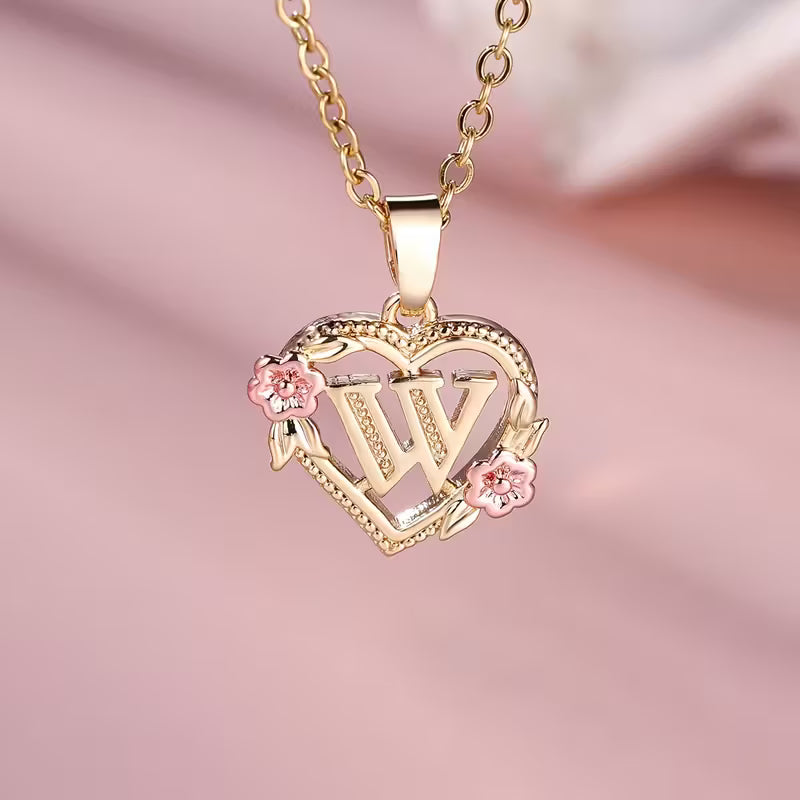 Rosaro Floral Heart Pendant Necklace