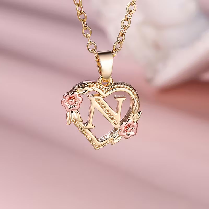 Rosaro Floral Heart Pendant Necklace