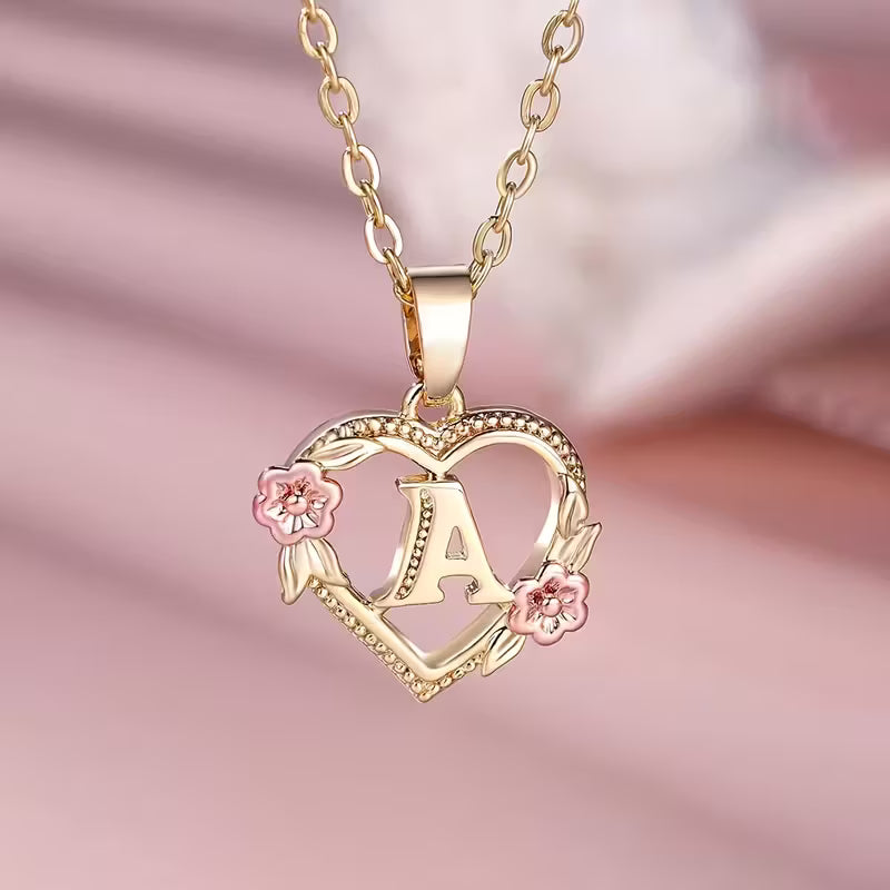 Rosaro Floral Heart Pendant Necklace