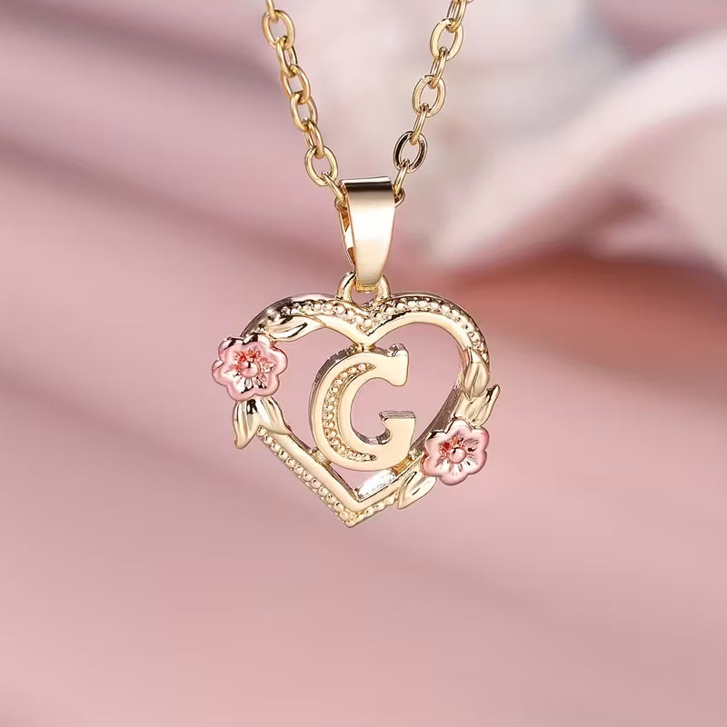 Rosaro Floral Heart Pendant Necklace