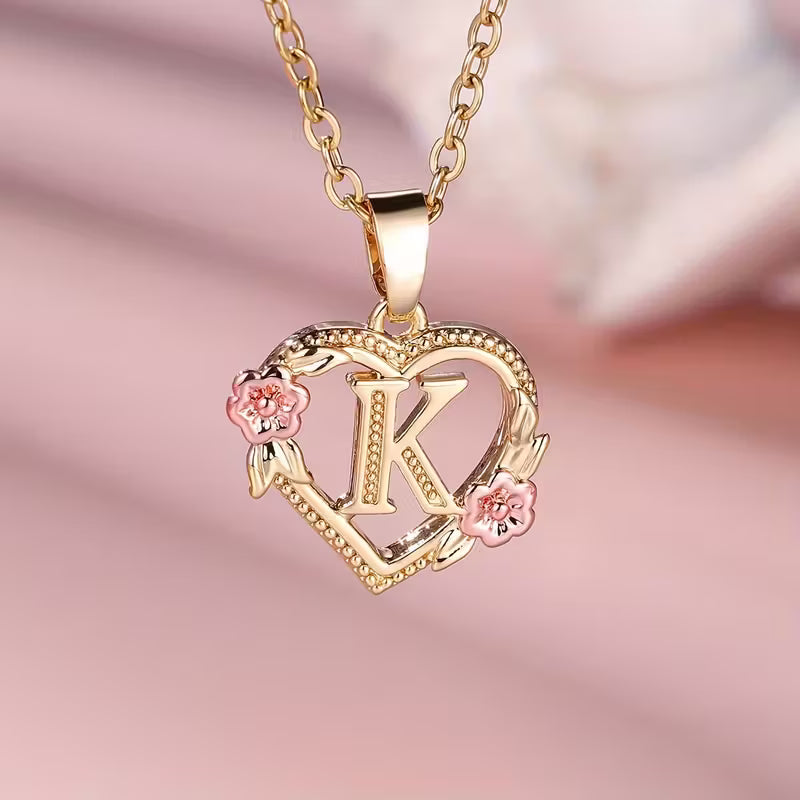 Rosaro Floral Heart Pendant Necklace