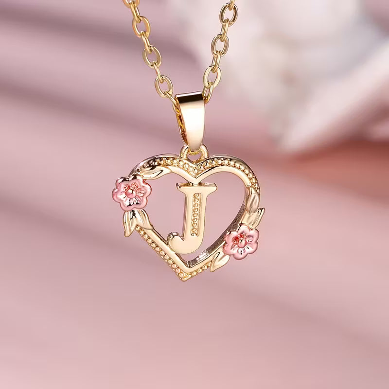 Rosaro Floral Heart Pendant Necklace