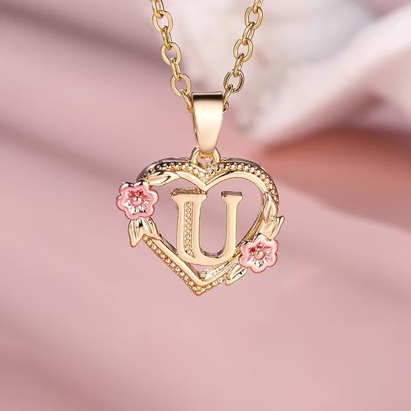 Rosaro Floral Heart Pendant Necklace