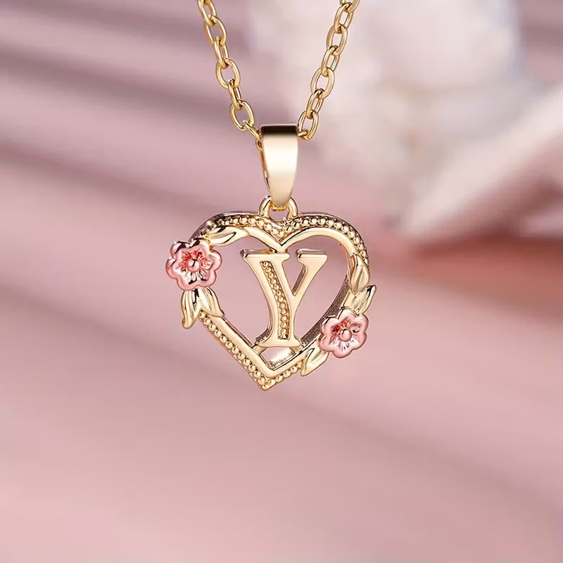 Rosaro Floral Heart Pendant Necklace