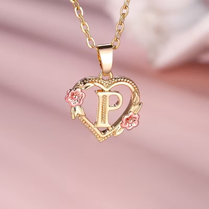 Rosaro Floral Heart Pendant Necklace